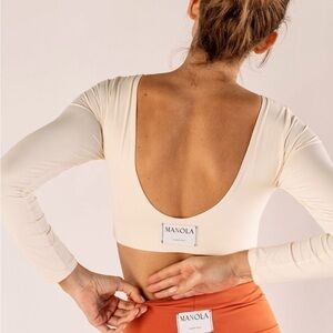 Manola White Scoop Back Athleisure Top